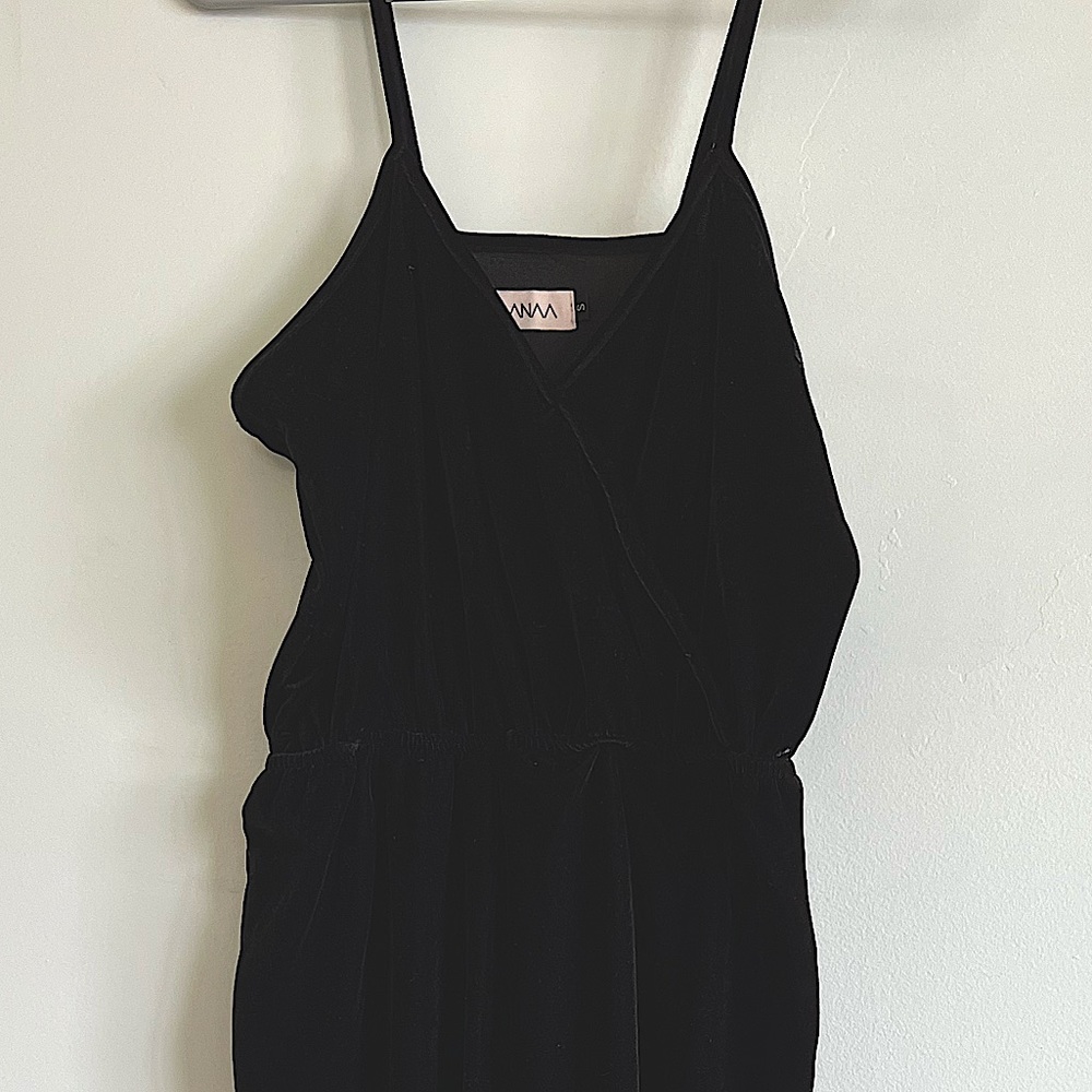 Black velvet jumpsuit